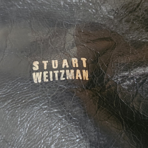 NWOT STUART WEITZMAN BLACK SUEDE KNEE HIGH WEDGE HEELED BOOTS SIZE 6.5 M - Picture 10 of 11